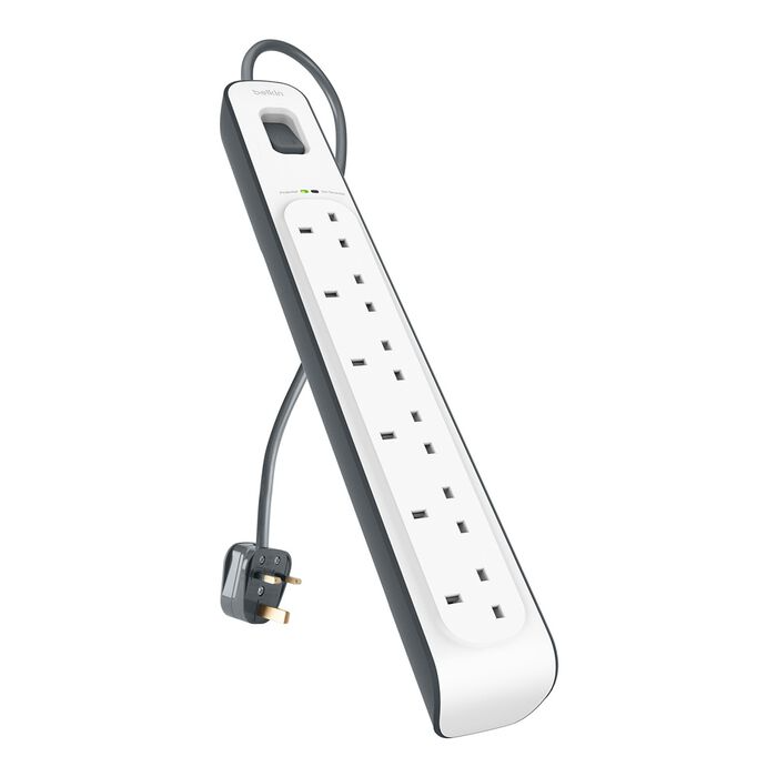Belkin 6-outlet Surge Protection Strip - White Belkin 6-outlet Surge Protection Strip - White
